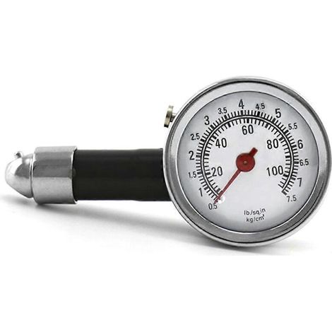 Testeur de pression d'air pour voiture, moto et vélo (0-100 psi, noir) (1/5)