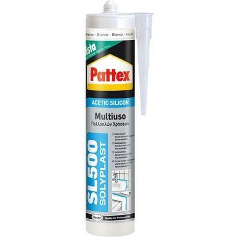 Sigillante trasparente multiuso in silicone acetico Solyplast da 300 ml,- Pattex.