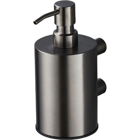 Dispenser di sapone liquido in acciaio, da parete - grigio