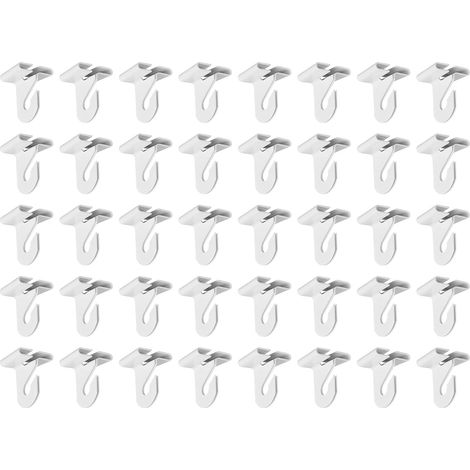 40 Paires 1" L Argenture Métal Pour Accrocher Plantes Blanc  Clip Pour Rail T Crochets Plafond Suspendu, (1/5)