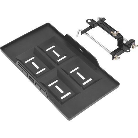 Montagehalterung für Autobatterien, universell, schwarz, höhenverstellbar, robust, stabil, hält die Batterie sicher (1/5)