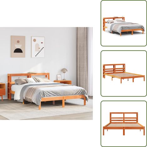 Letto in pino - vidaXL Giroletto con Testiera Marrone Cera 120x190 cm Massello Pino -