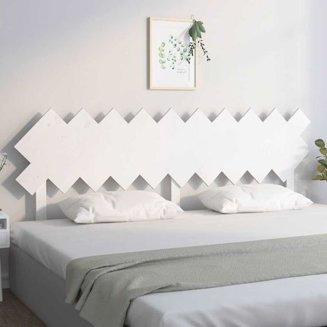 vidaXL Cabecero de cama madera maciza de pino blanco 196x3x80,5 cm (1/5)