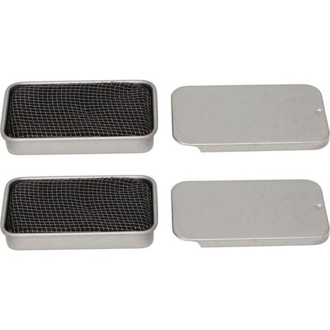 Lot de 2 réchauds à alcool coupe-vent, mini réchauds de camping portables pour pique-niques, barbecues, camping et randonnées (argent) (1/4)