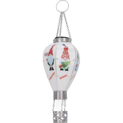 Dekorative, sparsame und robuste Solarlaterne in Form eines Heißluftballons für Balkone, Terrassen und Gärten. (1/5)