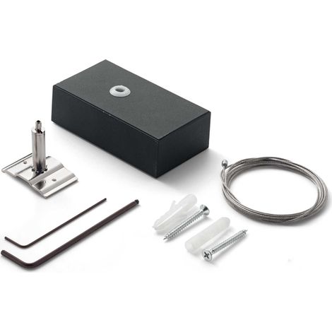 Kit Cavo Singolo Acciaio 2 Mt E Rosone Fluo Metallo Nero