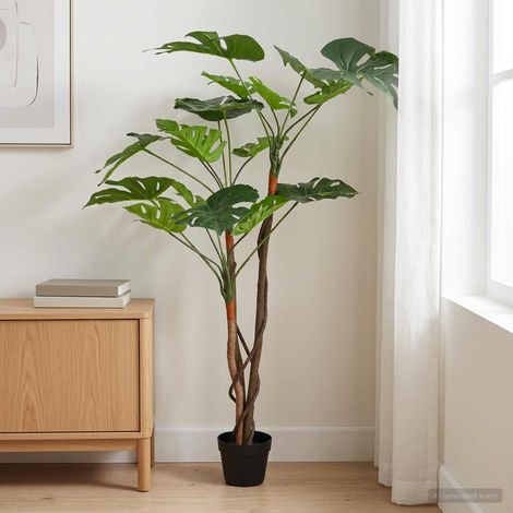 vidaXL Pianta Monstera Artificiale Verde 70 x 16 x 130 cm (1/5)