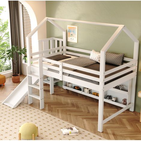 letto struttura 90x200 con scivolo e contenitore OKMYHOME (1/5)