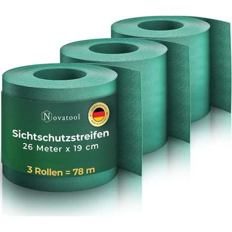 Rouleaux de brise-vue pour clôture Novatool PP 78 m vert pour clôture à double tige pour 30 rangées de bandes de brise-vue pour clôture en maille