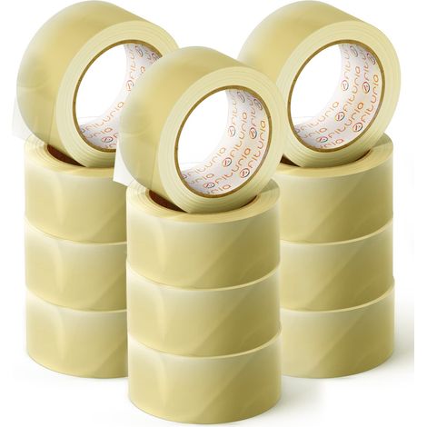 OFITURIA Nastro adesivo per imballaggio trasparente per imballaggio di scatole di cartone di spedizioni, matrimoni, prodotto per confezioni sicure (36 cms x 120 mts - Transparente, 12 Rollos) (1/5)