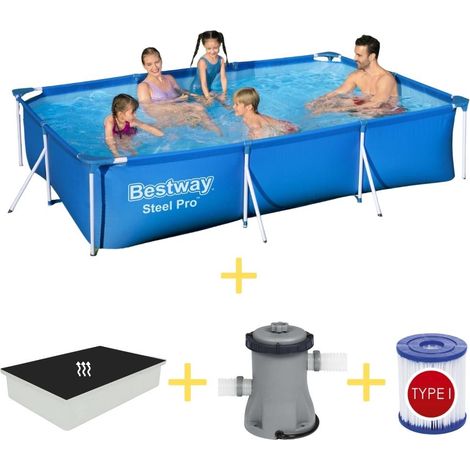 Bestway Bestway Steel Pro Rectangulaire - 300x201x66 cm - 4-pièces S22297