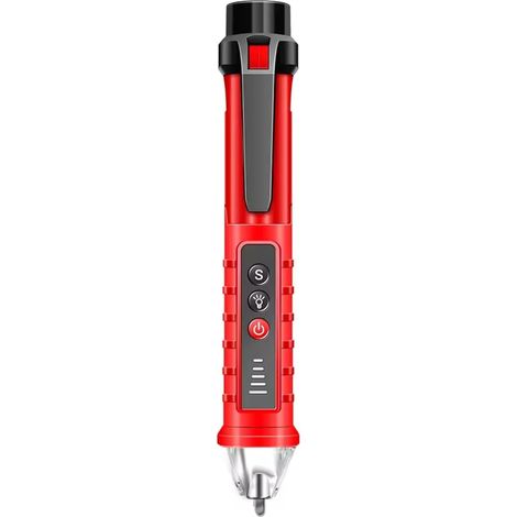 Spannungsprüfer, NCV-Spannungsdetektor, einstellbare Empfindlichkeit 90 V–1000 V, berührungsloser elektrischer Detektor mit LED-Lampe, elektrischer Kabeltester, Aktiv-/Neutralleiter-Erkennung