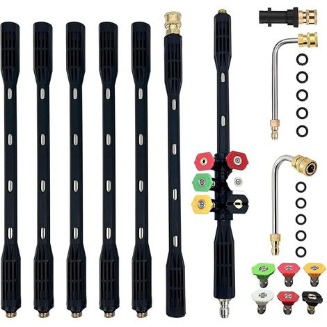 Rallonge pour nettoyeur haute pression avec adaptateur Karcher pour Karcher K Series K2 K3 K4 K5 K6 K7, 4000PSI Outils de nettoyage de gouttière Rallonge Lance (1/5)