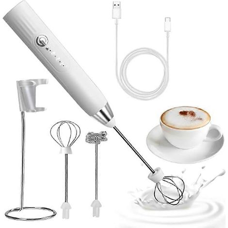 Kabelloser elektrischer Milchaufschäumer, Schneebesen, USB-aufladbarer tragbarer Kaffeemixer, Küchenmixer, Aufschäumer (1/5)
