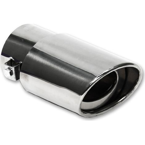 RHG 63mm Extrémités de Tuyau d'échappement Universel Embouts Silencieux D'éChappement Acier Inoxydable Voiture Silencieux Queue Unique Sortie Droit Argent