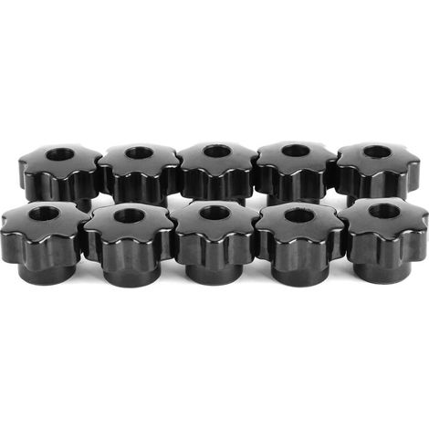 10 écrous à molette avec poignée, filetage femelle 7 étoiles 8 mm, noyau en laiton pour machine-outil (CM8x32 (trou traversant)) (1/5)