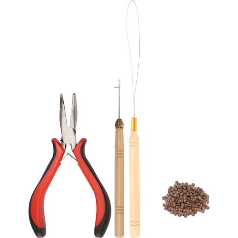 Kit de pose d'extensions capillaires avec anneaux en silicone, crochet de tirage, portable, coiffure, 5 500 bagues à cheveux