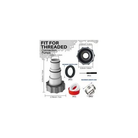 Adaptateur de tuyau de piscine A, 2 adaptateurs de piscine de rechange, adaptateur de tuyau pour pompe Intex, raccord pour tuyau de piscine de 32 mm et 38 mm (1/4)
