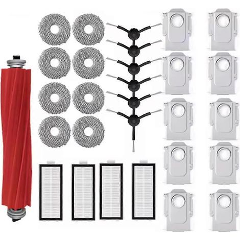 Ersatzteile für Roborock Q Revo MaxV/Q Revo S/Q Revo Pro Staubsauger: Hauptbürste, Staubbeutel, HEPA-Filter und Reinigungstuch. (1/5)