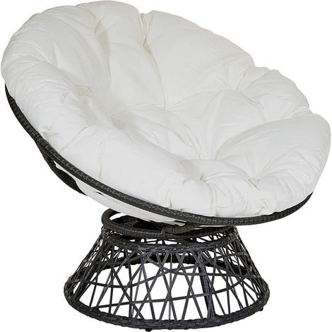 Coussins de Chaise Ronds, Doux Épais Coussin Fauteuil Coussin Fauteuil Rotin pour Jardin ExtéRieur, Balcon Et Salon (Blanc 60x60 cm)