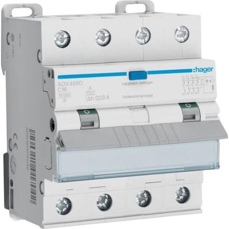 Hager ADX466D interruptor diferencial gris 16A 10kA