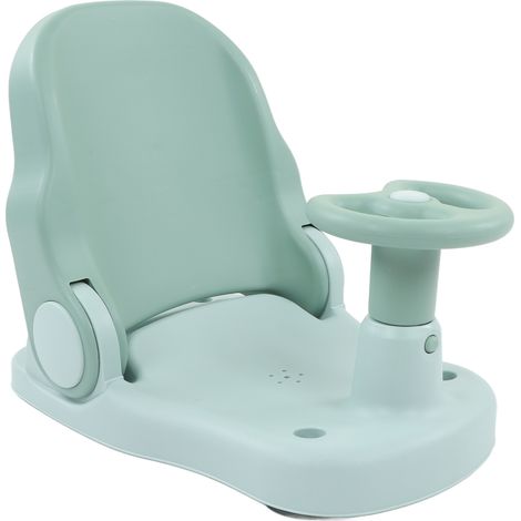 Siège de bain pour bébé antidérapant, réglable et sécuritaire, vert, pour nourrissons et tout-petits. (1/5)
