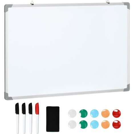 Lavagna magnetica bianca in alluminio 90 x 60 cm con accessori (1/5)