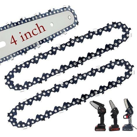 Lot de 2 mini chaînes de tronçonneuse 4 pouces chaînes de rechange (1/5)