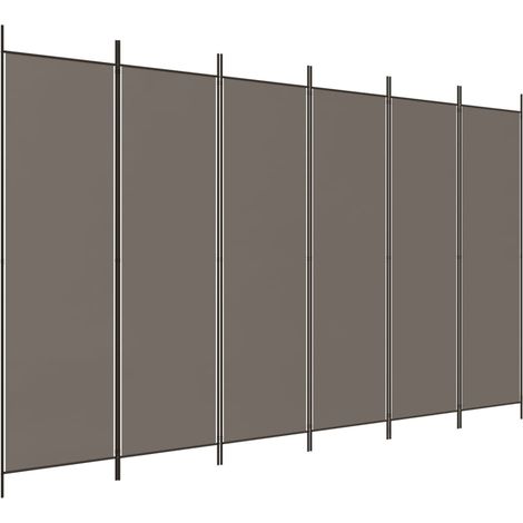 Divisorio a 6 Pannelli Antracite 300x220 cm Tessuto vidaXL