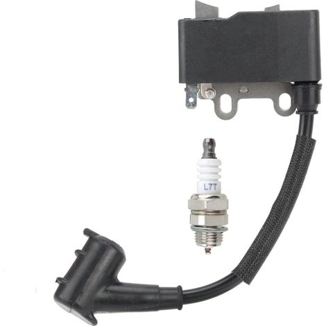 High-voltage ignition coil with spark plug set, compatible references STIHL A411000130 A411000131, for ES210 and ES255.