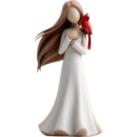 Figurine d'ange - Ornement - Décoration intérieure - Décoration de bureau - Saint-Valentin - Idéal pour la Saint-Valentin - Blanc - Résine (1/5)