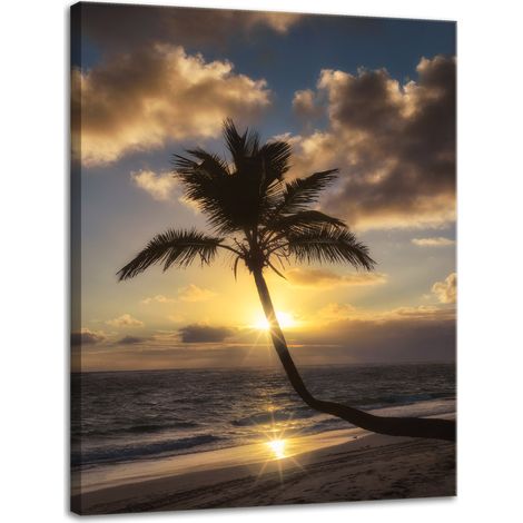 Leinwanddruck Natur Palmen Sonnenuntergang Hintergrund 30x40 Ozean Urlaub