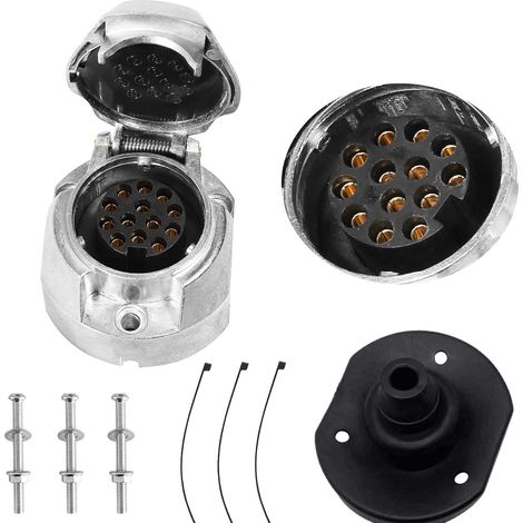 Femelle Prise de Remorque 13 Pôle Métal 12V (1/4)