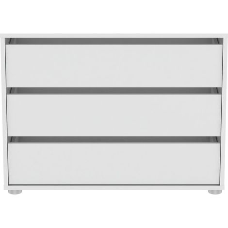 Comò 3 cassetti bianco L80cm - Blokty