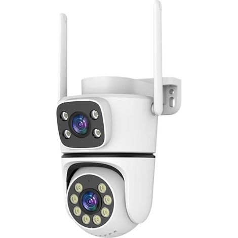 Caméra PTZ WiFi 5G à Double Objectif 8mp, étanche, for l'extérieur, Double écran, Protection de sécurité à Domicile, Surveillance de Vision Nocturne Couleur(8MP NO SD Card) (1/5)