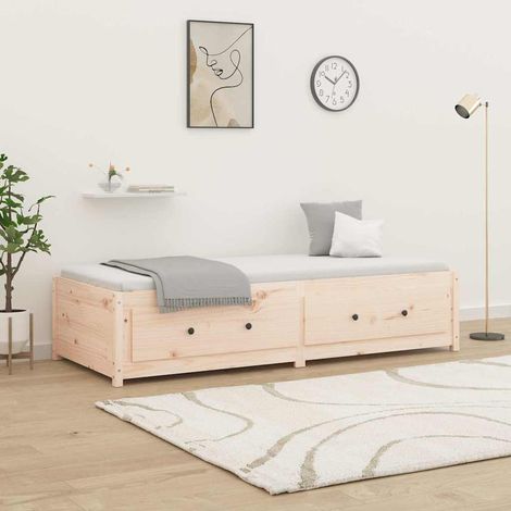 Lit simple pour adulte Lit de jour - Cadre de lit 90x190 cm Simple Bois de pin massif BV896479 - BonneVie (1/5)