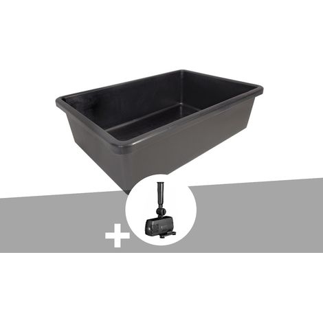Ubbink – Bassin préformé rectangulaire 225 L – Dimensions 106,5 x 72,5 x 30,5 cm – Polyéthylène résistant aux UV – Installation facile