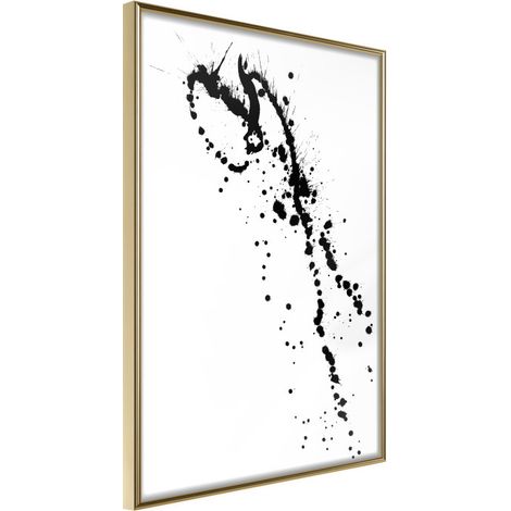 Affiche Murale Encadrée "Ink Splash" 30 x 42 cm Or