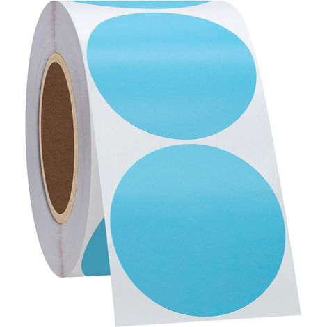 Lot de 500 étiquettes autocollantes thermiques rondes multi-usage pour imprimantes d'étiquettes Bleu clair 2.5 cm