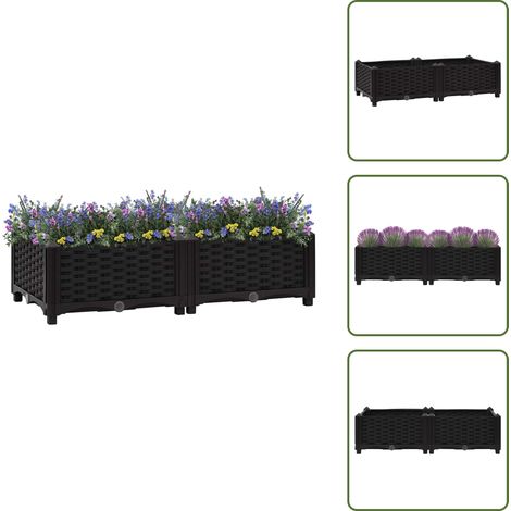 Hochbeet 80x40x23 cm Polypropylen - Hochbeet - Pflanzkasten - Gartenmöbel - Kunststoffbehälter - Outdoor Dekoration (1/5)