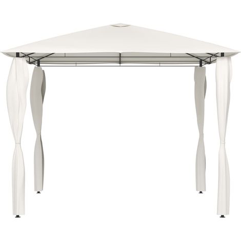 Tonnelle de jardin avec revêtement de poteaux 3x3x2,6 m Crème 160 g/m² CFW912745 (1/5)