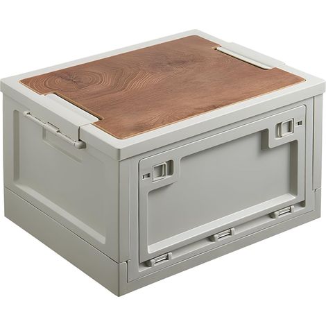 Campingbox, Aufbewahrungsbox mit Deckel, 30L Faltbar Plastik Aufbewahrungsbehälter, Campingbox für Auto,Kofferraum Organizer mit Seitlicher Klappe für Reisen im Freien, Camping, Familie (1/5)