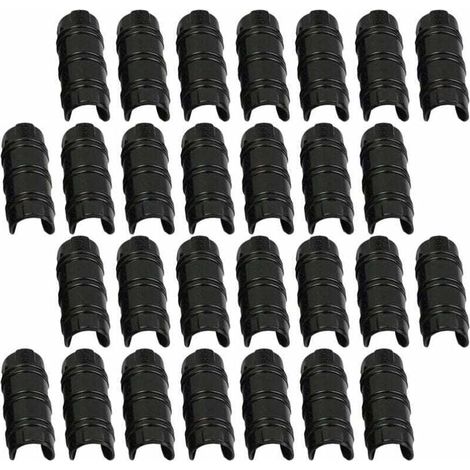 Accesorios para invernaderos, 30 clips de 32 mm, abrazaderas para tubos de invernadero para fijar cubiertas a invernaderos de jardín, láminas y plantas. (1/4)