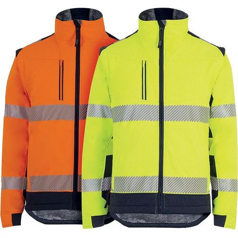 Veste Softshell HV polyester mixte Sherpa orange / marine - T2S