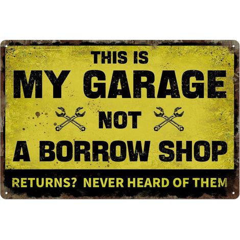 Plaque Murale Métallique de Garage Vintagée, Décoration Rustique, 30x20 Cm, Plaque de Fer Retro pour Garage, Entrepôt, Studio, Cadeaux de Man Cave, Cadeaux de Fête des Pères (1/5)
