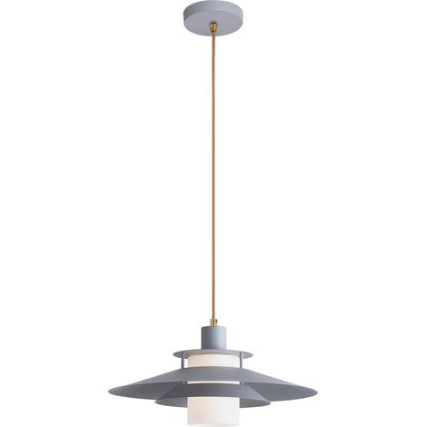 Lampada a sospensione Cameron Grigio Bianco E27 1x Max 40W L: 170 cm ø40cm dimmerabile (1/3)