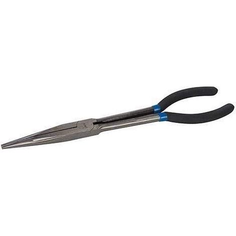 Silverline 993033 - Pinza a punta per elettronica, curva ed extra lunga