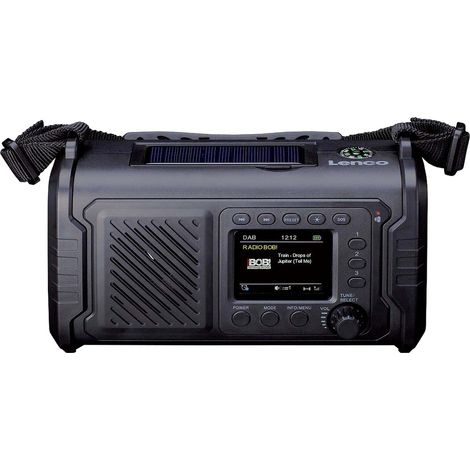 Lenco PDR-055BK Akku-Radio DAB+, FM Bluetooth®, DAB+, Notfallradio, UKW, USB Handkurbel, Taschenlam (1/5)