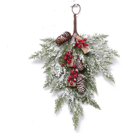Künstliche, tropfenförmige Weihnachtsgirlande zur Dekoration von Wand, Fenster oder Haustür (1/3)
