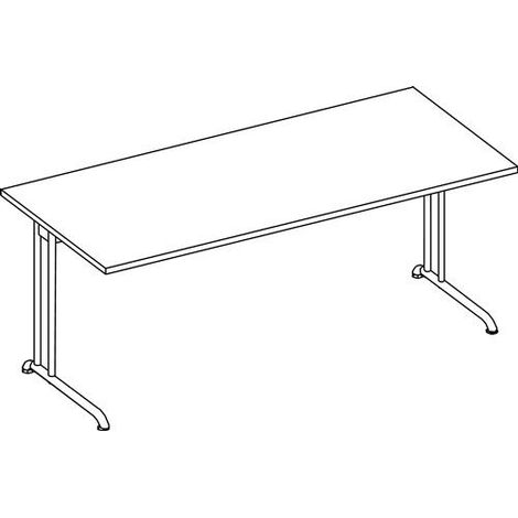 Schreibtisch Pro-B H720xB1800xT800mm Buchedekor gerade Form Kufe HAMMERBACHER (1/2)